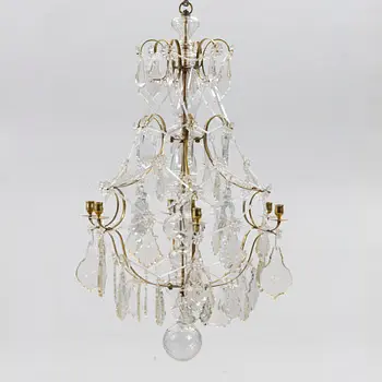 Chandelier, for six lights, Rococo style, 19th century.