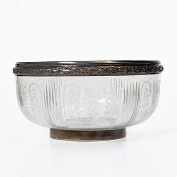 A French silver and glass bowl, mark of Georges Falkenberg, Paris