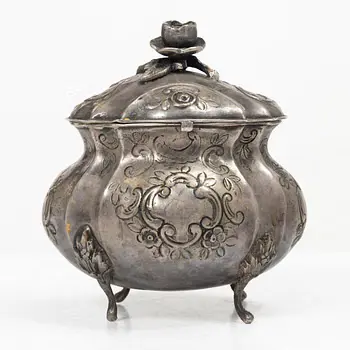 Sven Carlsson, Sugar box, silver, Rococo style, 1972.