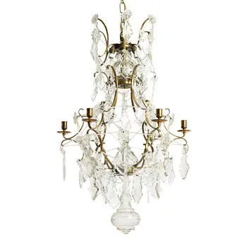 A Rococo style chandelier, 19th century.