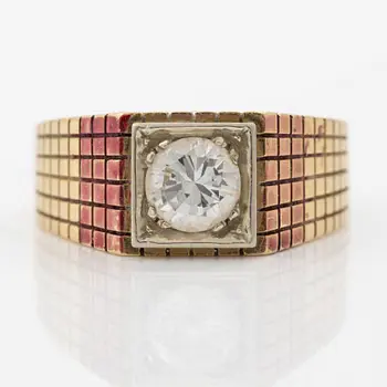 Ring, 18K gold with a brilliant-cut diamond.