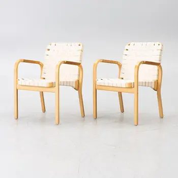 Alvar Aalto, Armchairs, a pair, model 45, Artek, Finland.