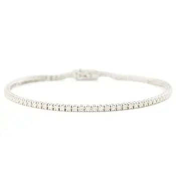 Tennis bracelet, 18K white gold with brilliant-cut diamonds.
