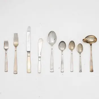 Jacob Ängman, Cutlery set, 53 pieces, silver, “Rosenholm”, GAB, including
