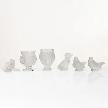 René Lalique, Six glass objects, Lalique, France, second half of the