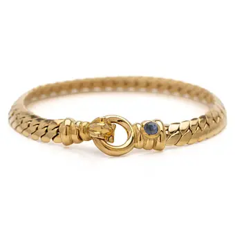 18K gold bracelet with a sapphire, Balestra Giovanni & Figli, Vicenza, Italy.