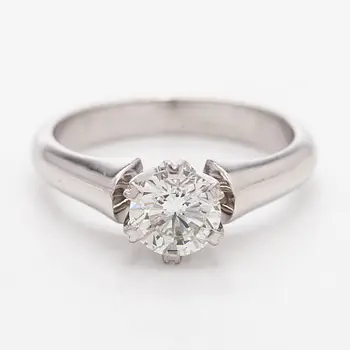 Ring, brilliant-cut diamond 0.80 ct, 18K white gold, Sandberg, Helsinki 2003.