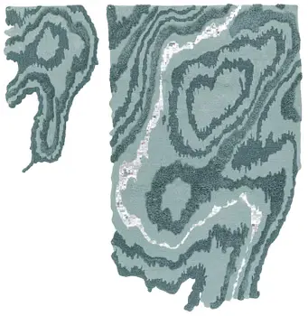 Maria Vister, a 'Veins' carpet, 2 pieces, tufted in relief, c. 250