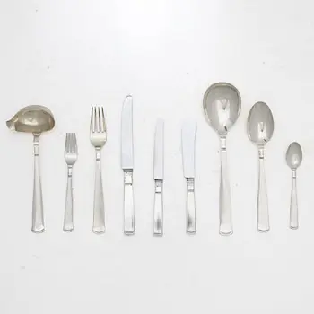 Jacob Ängman, A Swedish silver cutlery set, “Rosenholm”, GAB, some