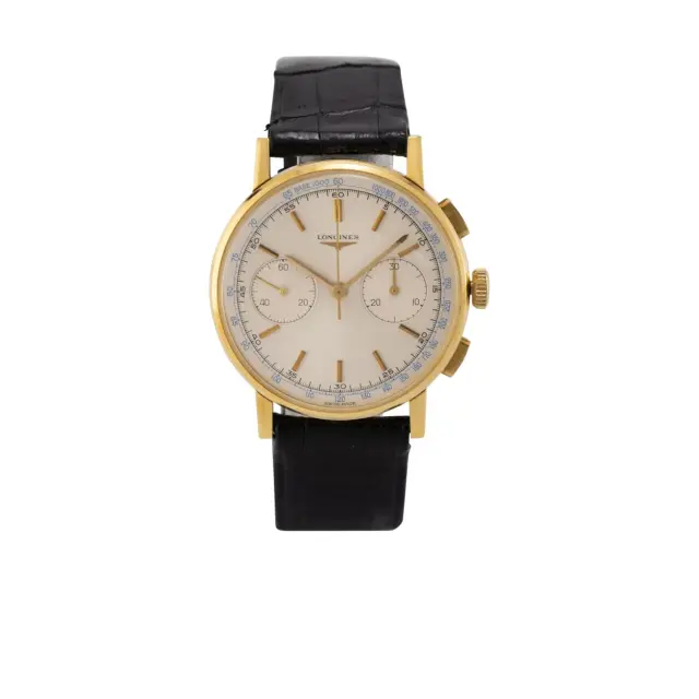 Äußerst attraktiver, goldener Vintage "Flyback" Armbandchronograph