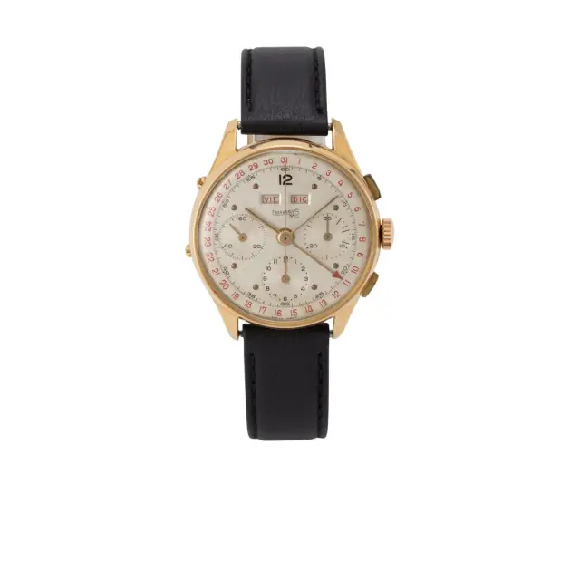 Attraktiver Vintage Armbandchronograph mit italienischem Vollkalender