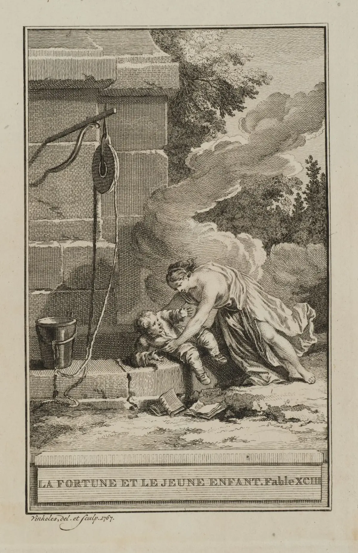 R. VINKELES (1741–1816), Fortune and a Young Boy, 1767, Etching Reinier