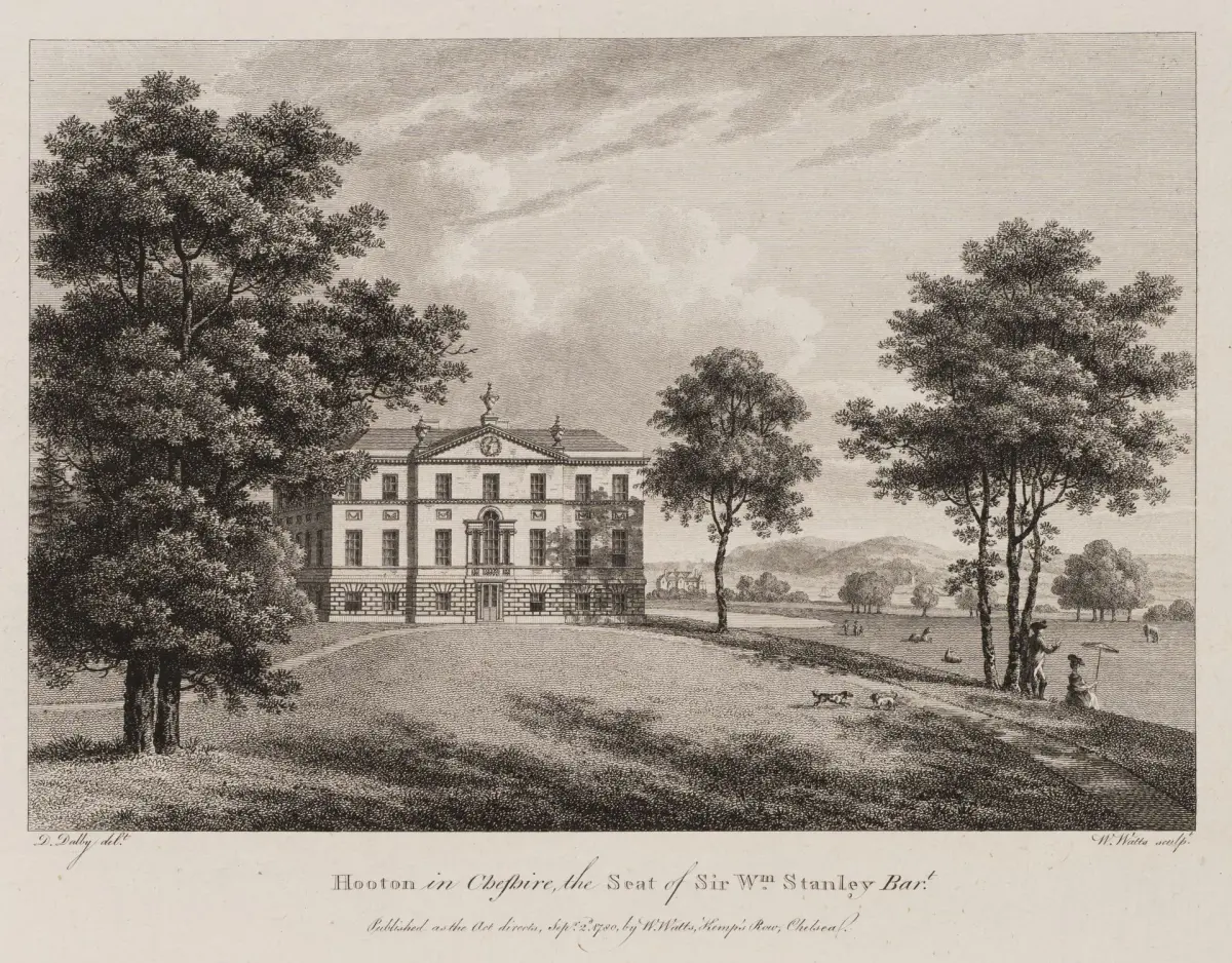 W. WATTS (*1752) after DALBY (*1794), Hooton in Cheshire, 1780, Etching