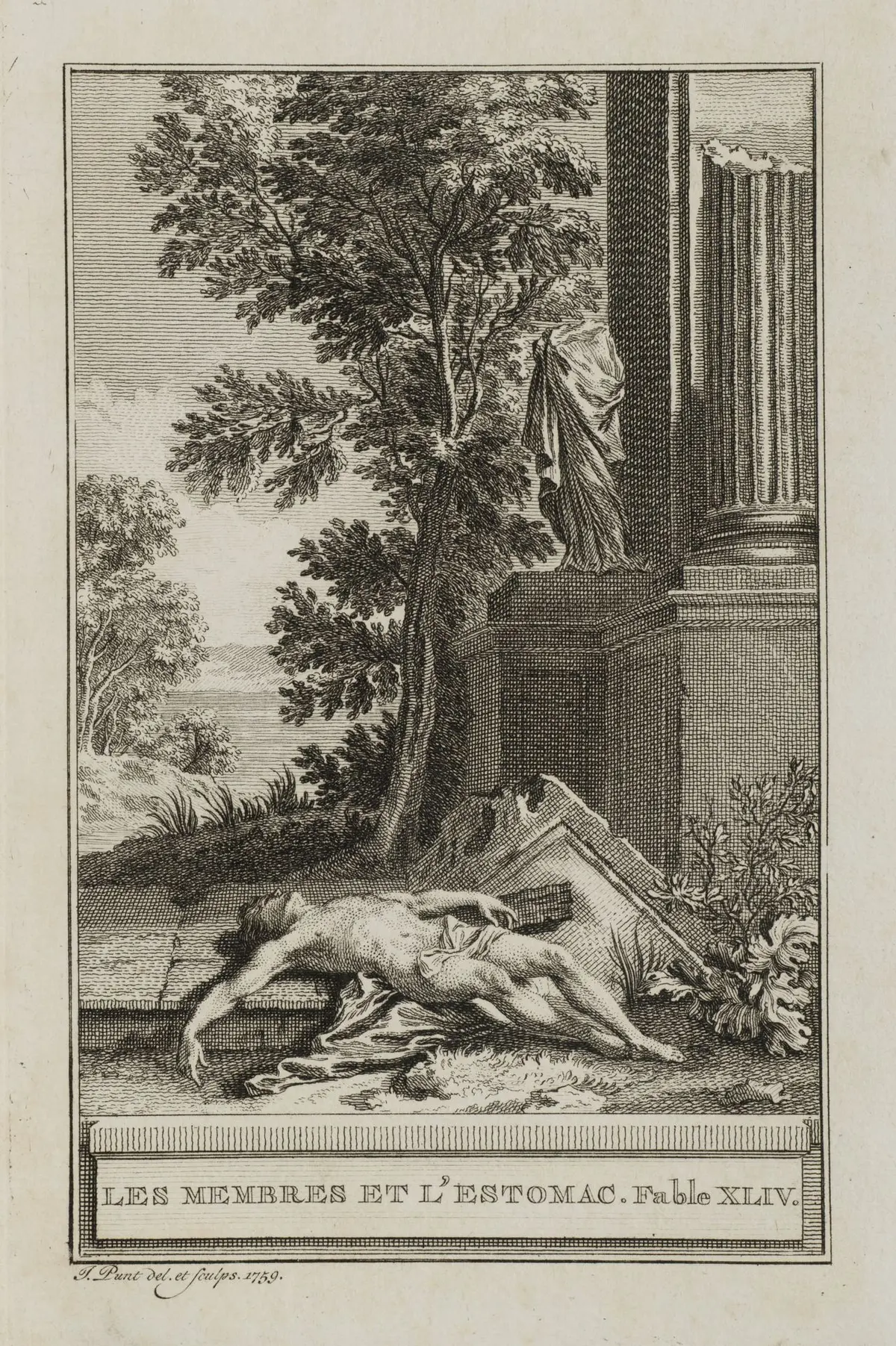 J. PUNT (1711–1779), *The Limbs and the Stomach*, 1759, Etching Jan