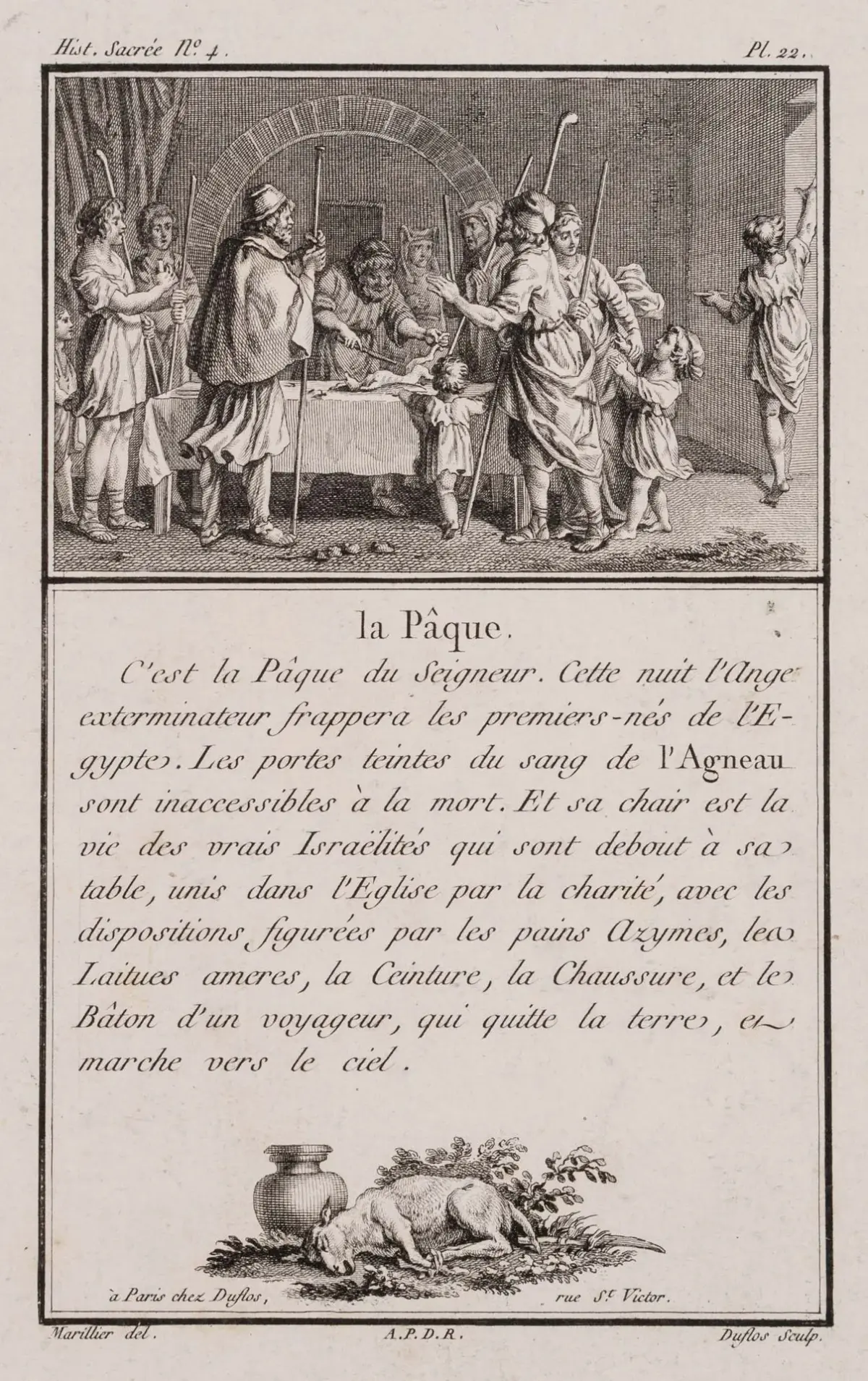 P. JEUNE (*1742) after MARILLIER (*1740), Easter, 1785, Copper engraving