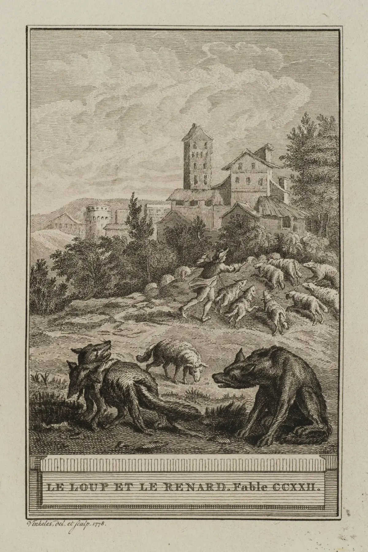 R. VINKELES (1741–1816), The Wolf and the Fox, 1778, Etching Reinier