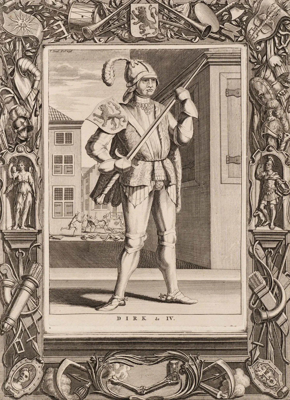 Unknown (18th), Dirk IV, Count of Holland, 1725, Copper engraving