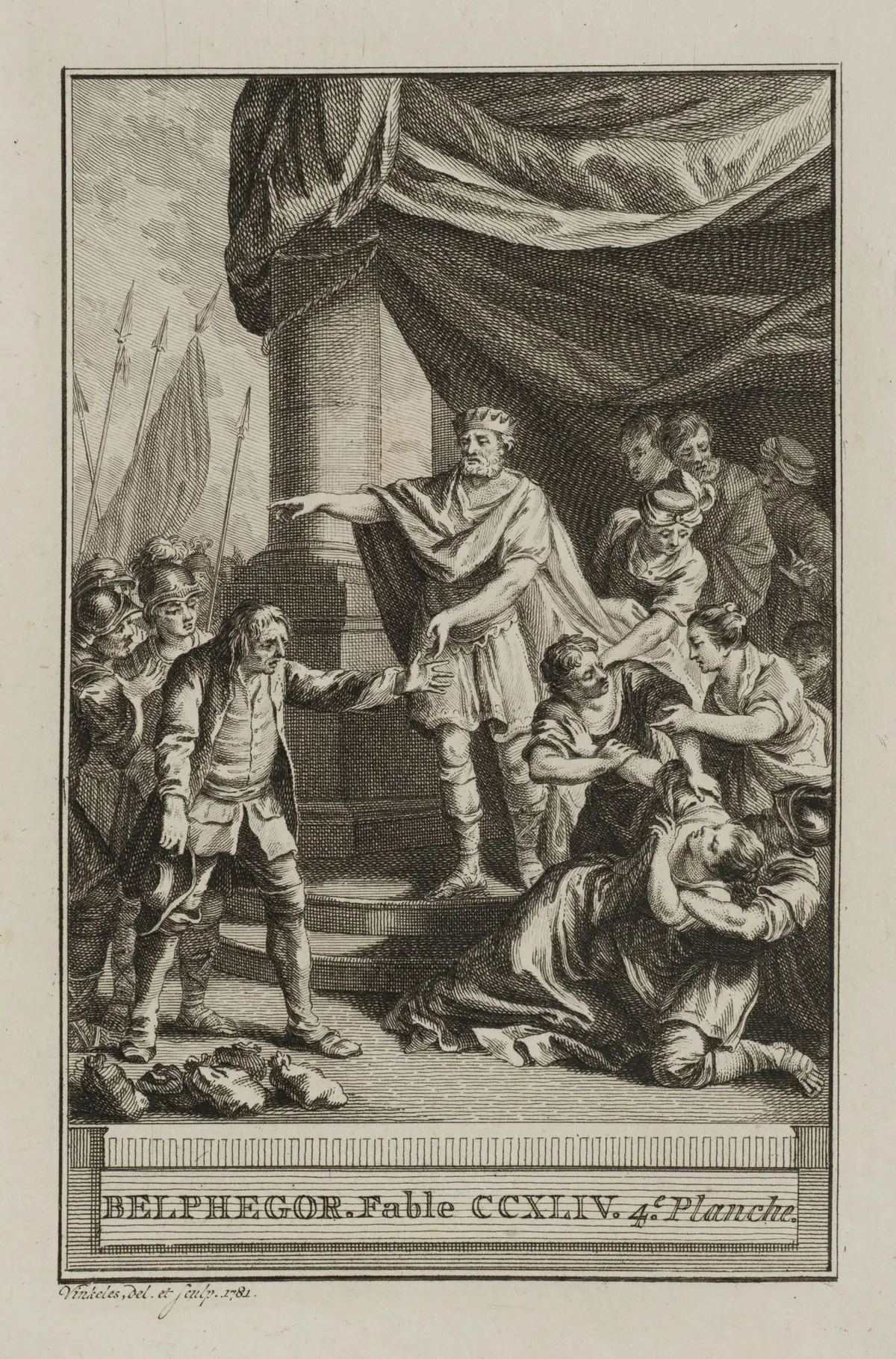 R. VINKELES (1741–1816), Belphegor, Panel 4, 1781, Etching Reinier