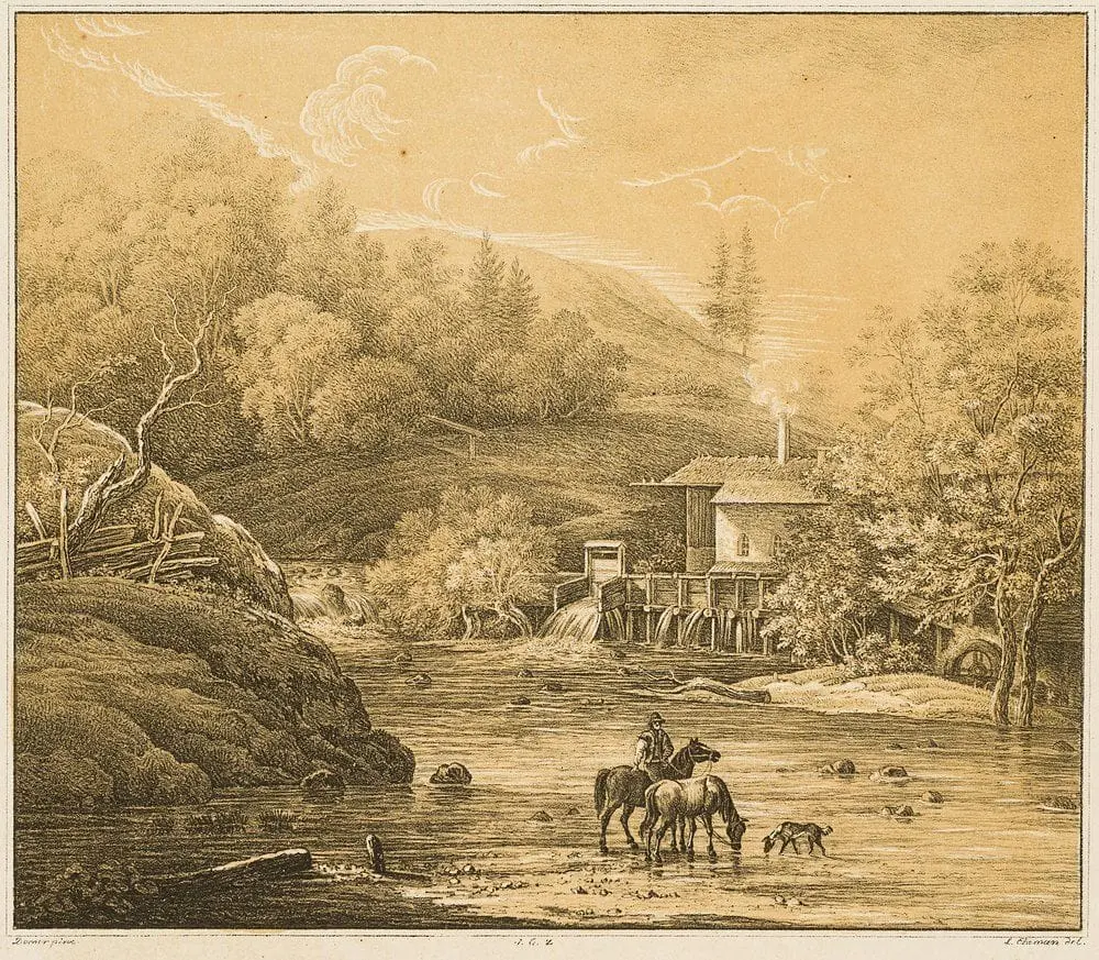 J. DORNER (*1775) after EKEMAN-ALLESSON (*1790), A Break by the River