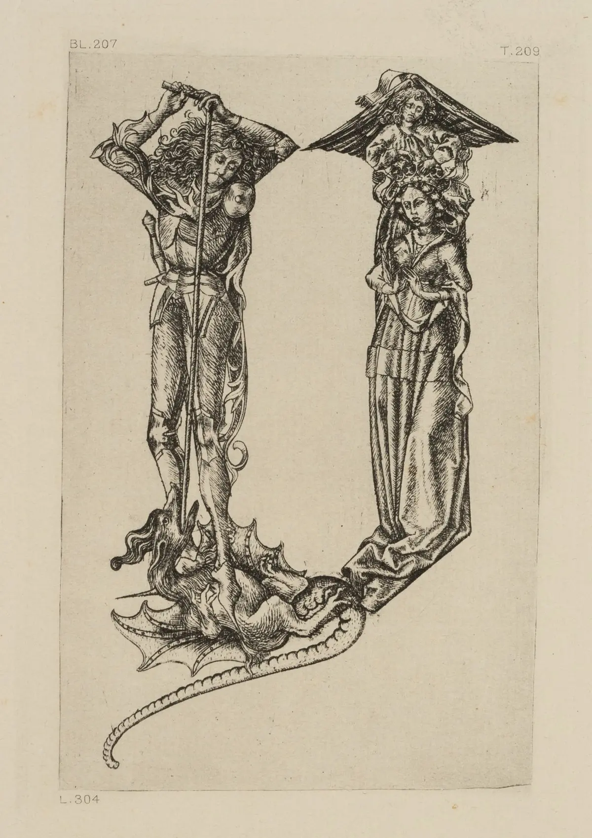 After Monogramist MEISTER ES (*1450), Alphabet of Figures. Letter