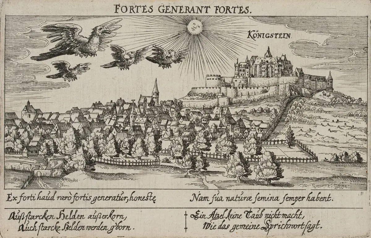 Unknown (17th), Königstein in the Taunus, around 1626, Copper engraving