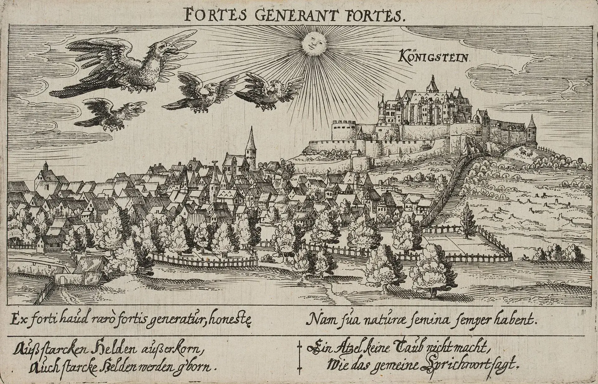 Unknown (17th), Königstein in the Taunus, around 1626, Copper engraving