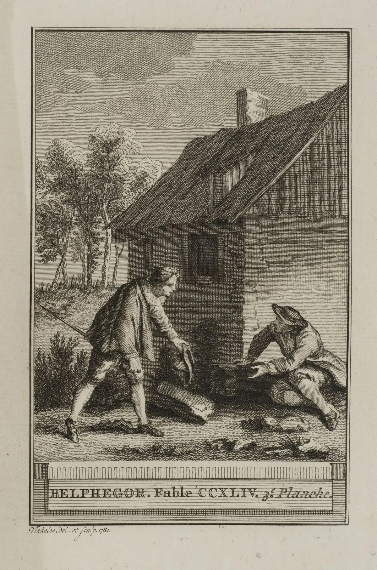 R. VINKELES (1741–1816), Belphegor in Front of the Farmhouse, 1781