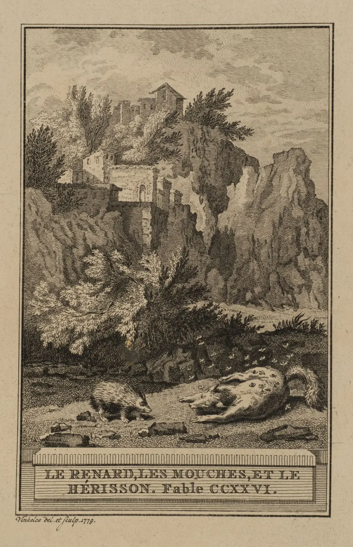 R. VINKELES (1741–1816), Fox, Flies, and Hedgehogs, 1779, Etching