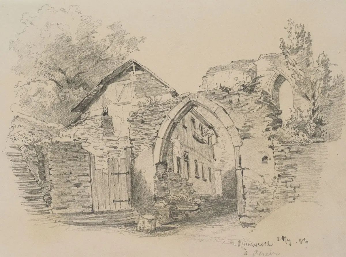 Unknown (19th), Oberwesel on the Rhine, 1886, Pencil Unknown (19th