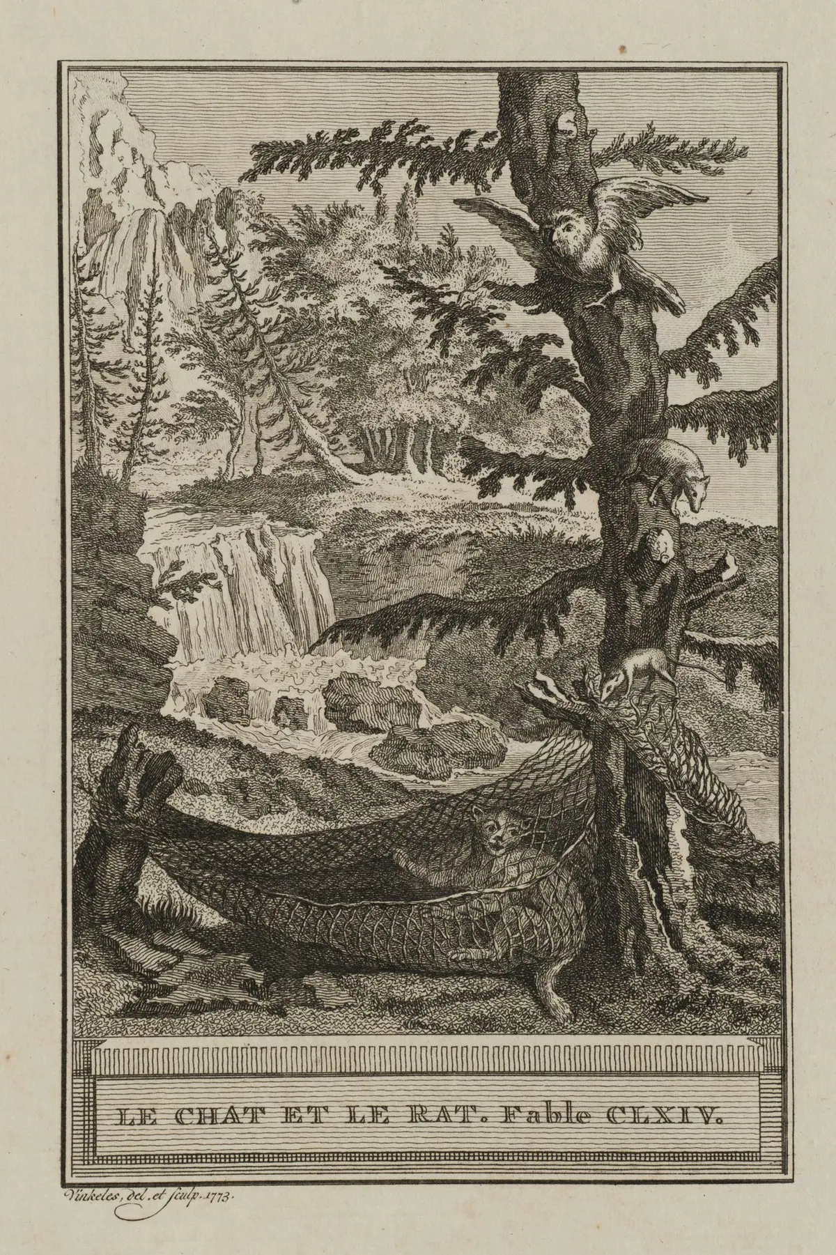 R. VINKELES (1741–1816), *The Cat and the Rat*, 1773, etching Reinier