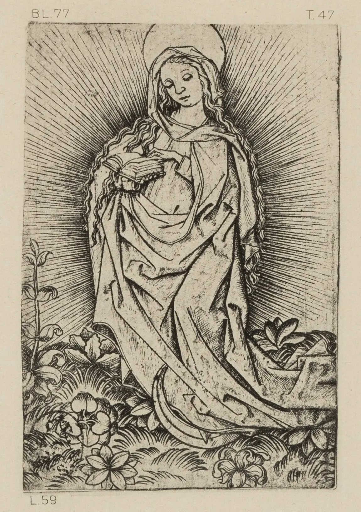 After Monogram MEISTER ES (*1450), Mary on a crescent moon. Imperial