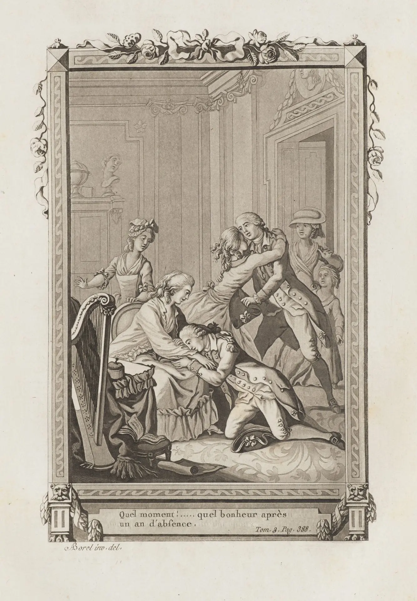 A. BOREL (1743–1810), A Reunion at the Salon, Aquatint Antoine Borel