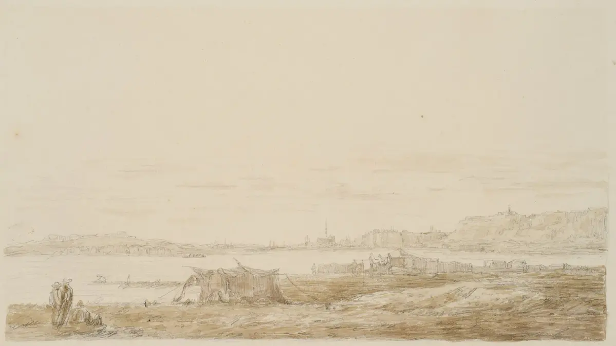 I. DUVIVIER (1758–1832), Cairo on the Banks of the Nile, Indian ink
