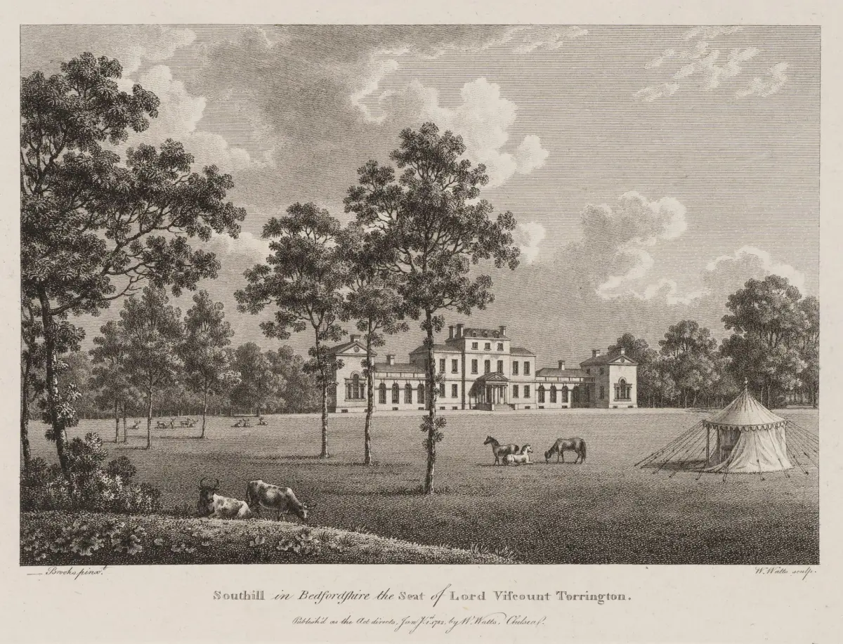W. WATTS (*1752) after BROOKS (18th), Southill in Bedfordshire, 1782