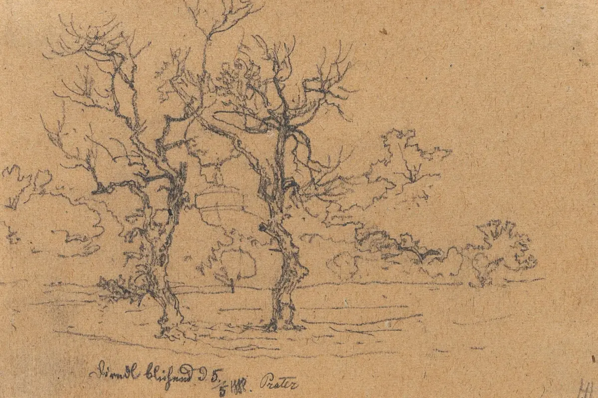 Monogram HH (19th), Prater landscape, 1888, Pencil Monogrammist HH