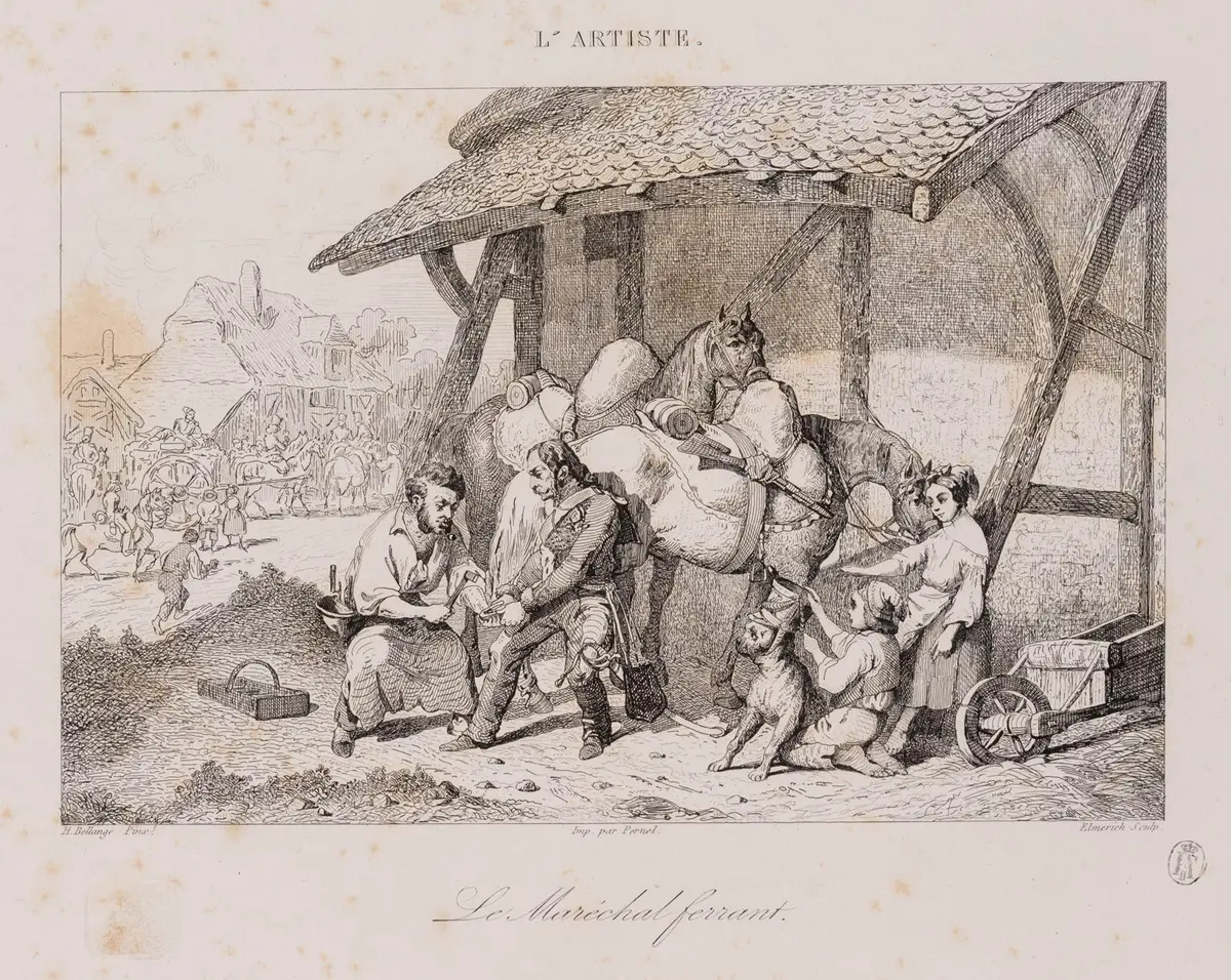 C. ELMERICH (*1813) after BELLANGÉ (*1800), A Rider on a Horse at
