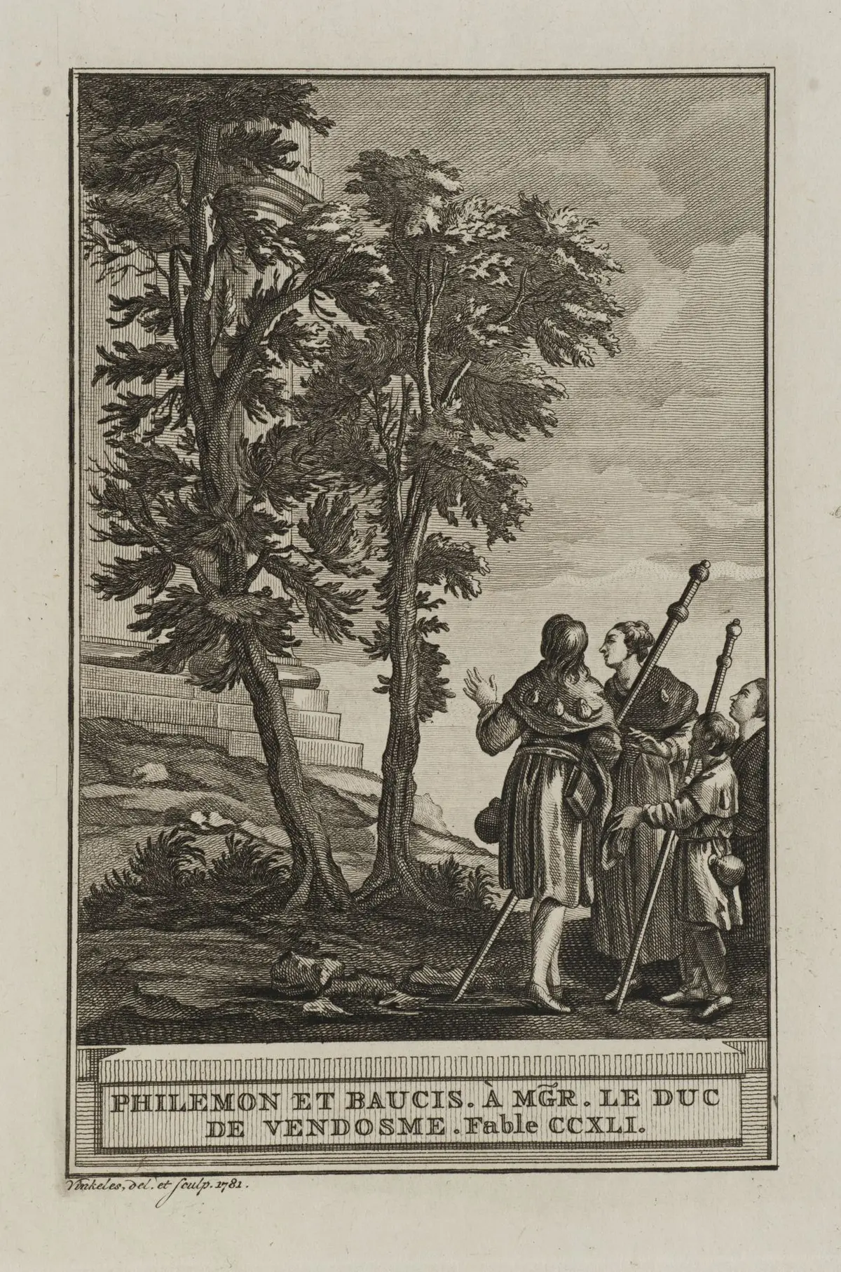 R. VINKELES (1741–1816), Philemon and Baucis, 1781, Etching Reinier