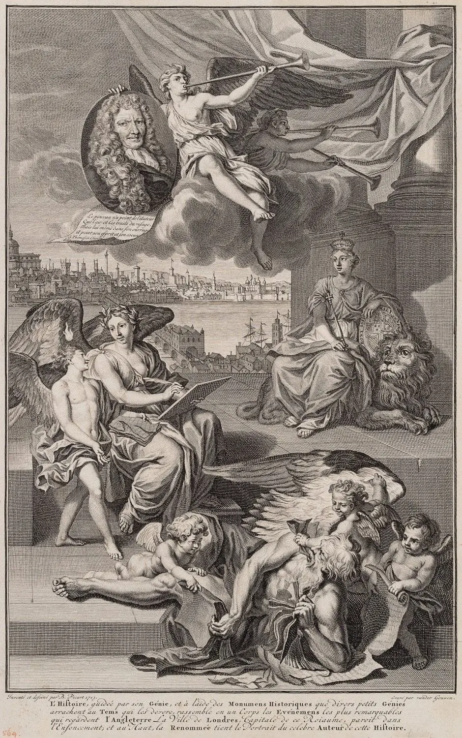 G. GOUWEN (17th), An Allegory of the City of London, 1713, copper
