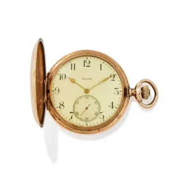 ZENITH, A 14 CARAT GOLD KEYLESS WIND FULL HUNTER POCKET WATCH