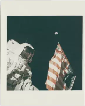 [Apollo 17] HARRISON SCHMITT, EARTH, AND THE U.S. FLAG