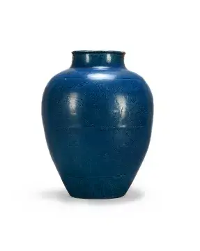 A Chinese blue glazed incised 'dragon' vase, Wanli mark and of the