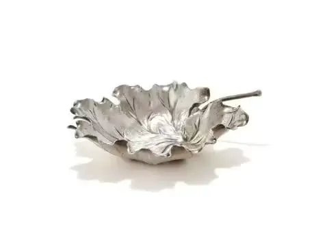 BUCCELLATI, AN ITALIAN SILVER LEAF SHAPED DISH