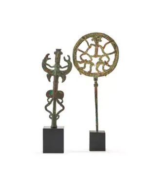 A Luristan bronze openwork pin, circa 800 BC