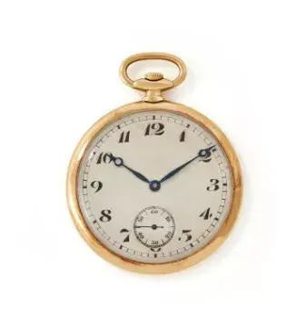A FRENCH 18 CARAT GOLD KEYLESS WIND OPEN FACE POCKET WATCH