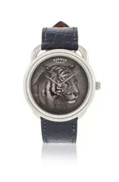 Y HERMÈS, NATURE AT FULL GALLOP, ARCEAU TIGRE, A LIMITED EDITION WHITE