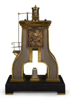 ANDRÉ GUILMET: A FRENCH NOVELTY MANTEL CLOCK IN THE FORM OF AN INDUSTRIAL
