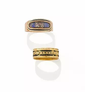 TWO GEORGE III MOURNING RINGS, CIRCA 1800