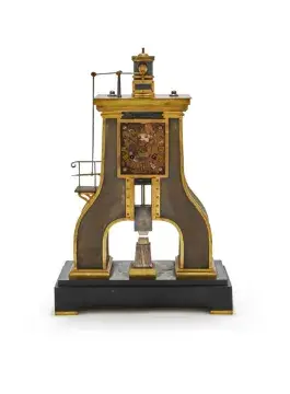 ANDRÉ GUILMET: A FRENCH BRASS, PATINATED BRASS 'INDUSTRIAL STEAM HAMMER'