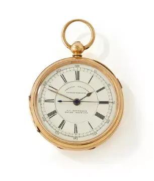 J. V. HOFFMANN, SOUTH SHIELDS, AN 18 CARAT GOLD OPEN FACE POCKET WATCH