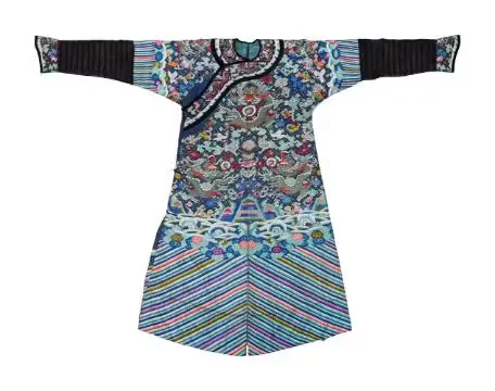 A Chinese Kesi weave silk Mandarin dragon robe